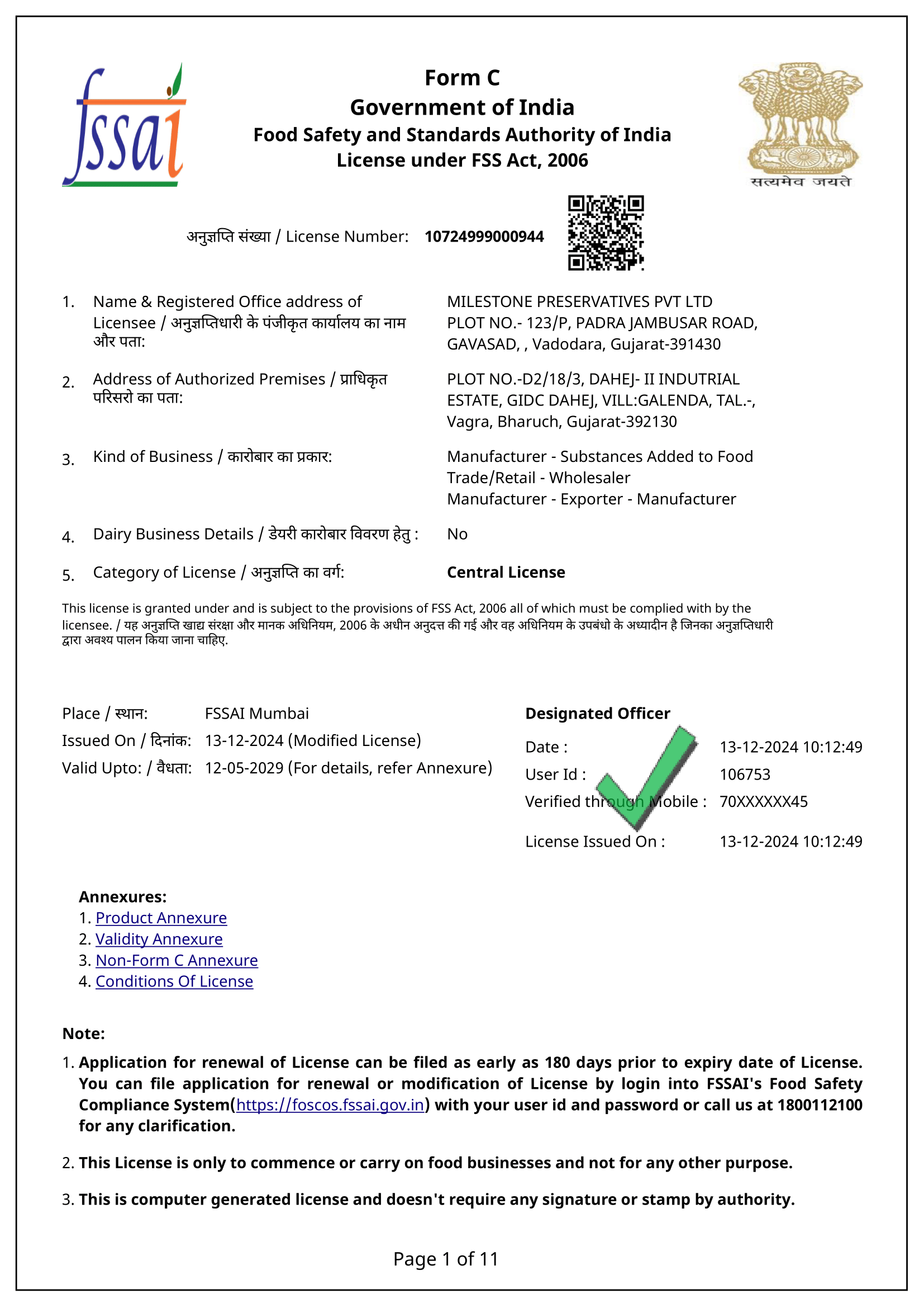 HACCP- certificate