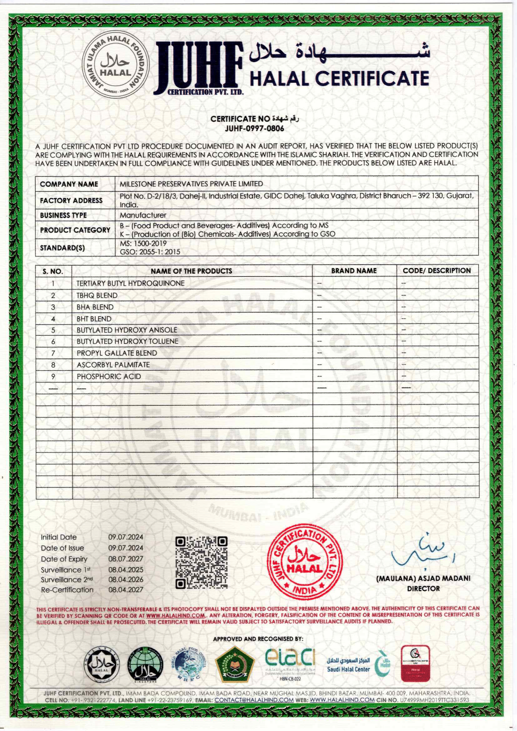 HACCP- certificate