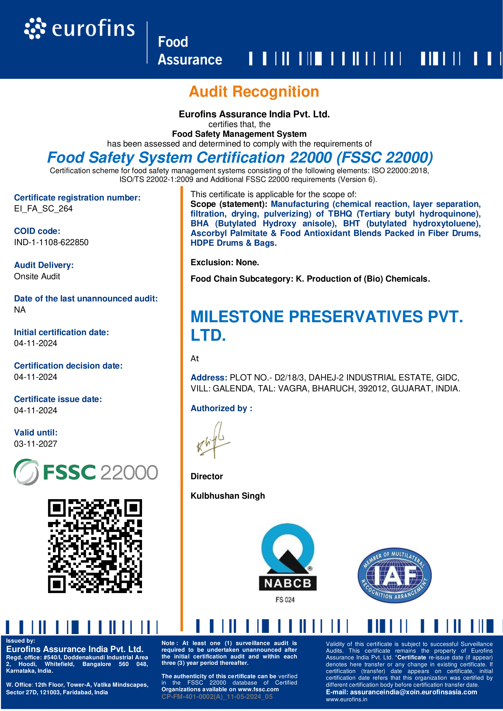 HACCP- certificate